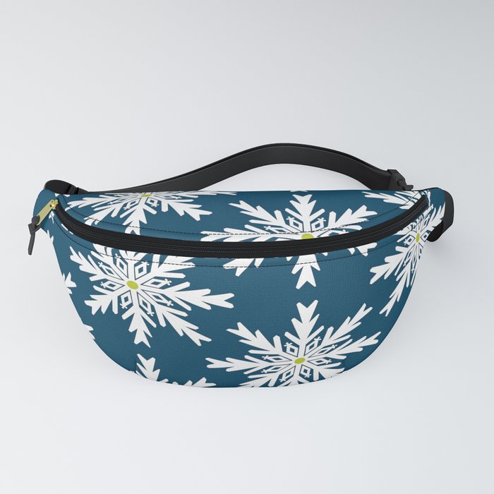 Christmas Snowflakes Blue and Green Fanny Pack