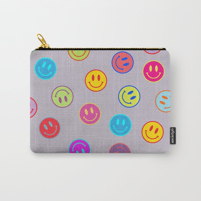 Smileys Obsessed Prpl Carry-All Pouch