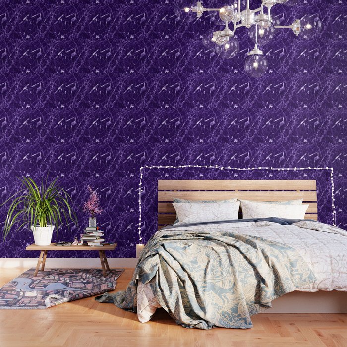 Purple Marble Wallpaper By Leahmoloney Society6
