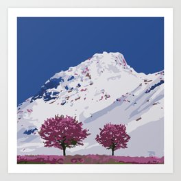 Snowy mountain Art Print