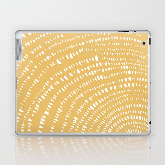 Tree Rings No 1 Line Art in Yellow Laptop & iPad Skin