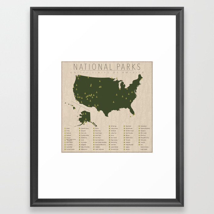US National Parks Framed Art Print