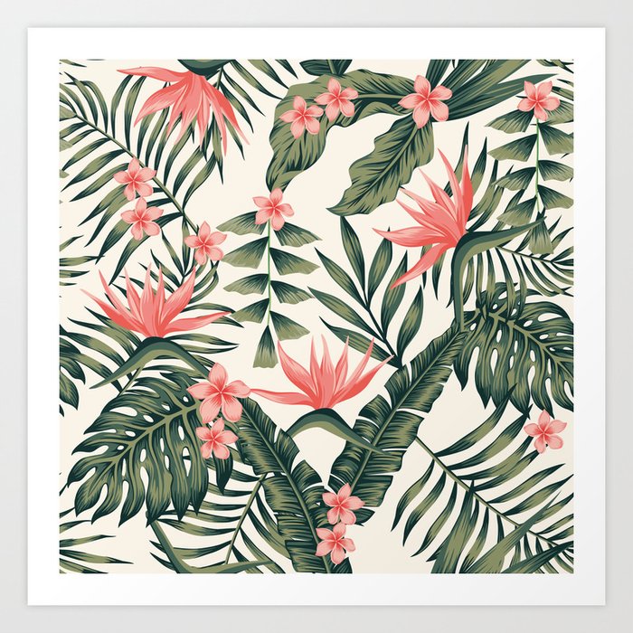 Tropical Plants Art Print By Pixydeco Society6