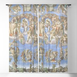 Michelangelo Last Judgment, 1537-1541 Sheer Curtain