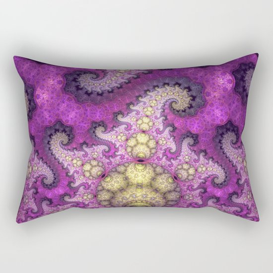 Dragon spirals and orbs in pink, purple and yellow Rectangular Pillow