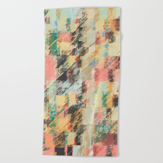 Pastel Colors Abstract Beach Towel