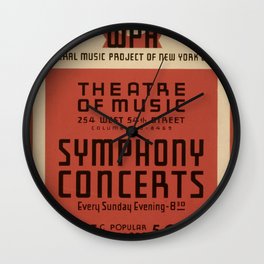 Federal Music Project Of New York City - Retro  Vintage Music Symphony  Wall Clock