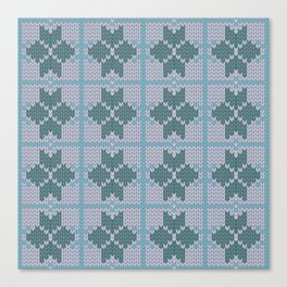 Christmas Pattern Knitted Retro Snowflake Floral Canvas Print