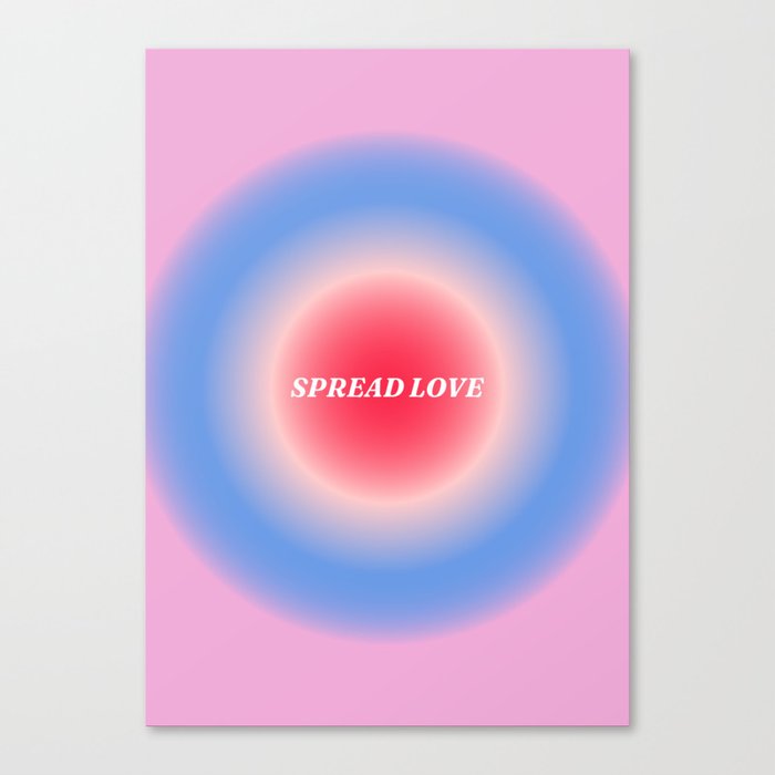 Spread love gradient background Canvas Print