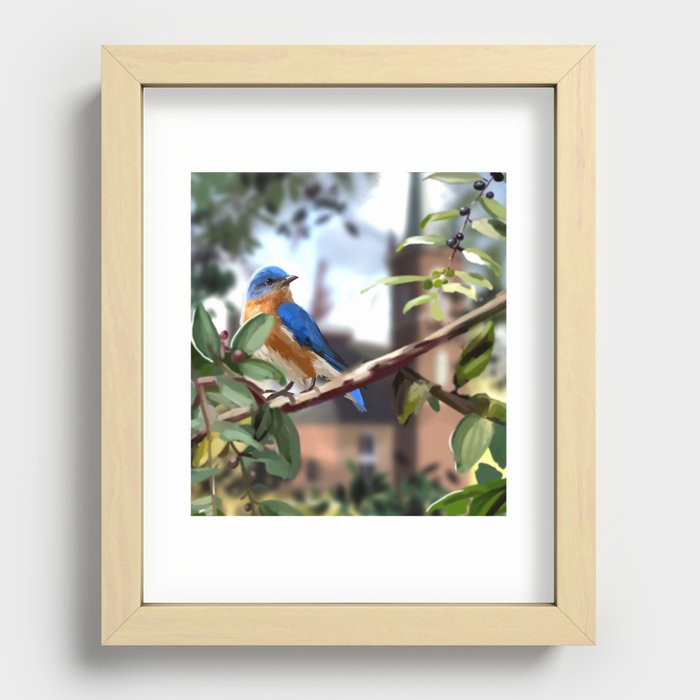 Grandma Blue Bird Recessed Framed Print