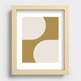 Minimal Abstract Arches in Neutral Nude Beige on Tan Yellow  Recessed Framed Print