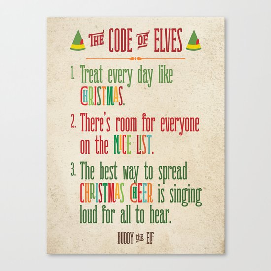Buddy the Elf! The Code of Elves Canvas Print