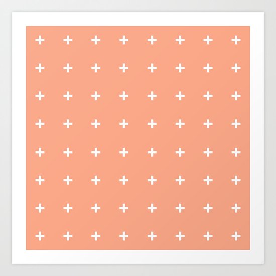 Peach Cross // Peach Plus Art Print