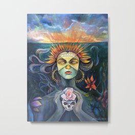 Goddess Sun Metal Print | Sea, Sun, Acrylic, Peru, Exotic, Water, Goddess, Peruart, God, Painting 