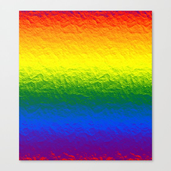 Rainbow Gradient Painted Pattern Canvas Print