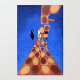 Disrupted Egg Path On Blue Canvas Print