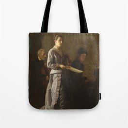 Singing a Pathetic Song Oil Painting by Thomas Eakins Tote Bag