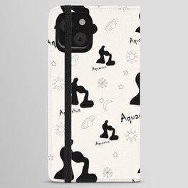 Aquarius, ,3, Zodiac, Astrology, Horoscope, Stars, Sun-and-moon, Birthday, Valentines-day, Holidays, xmas, valentines, valentines-gift, valentinesday,  iPhone Wallet Case