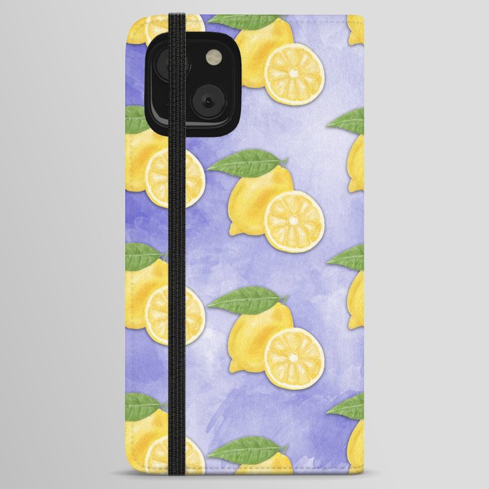 Lemon WaterColor paper pattern 1 iPhone Wallet Case