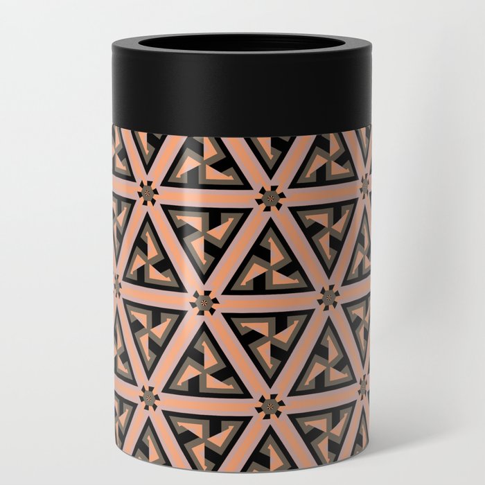 Retro art deco fan pattern Can Cooler