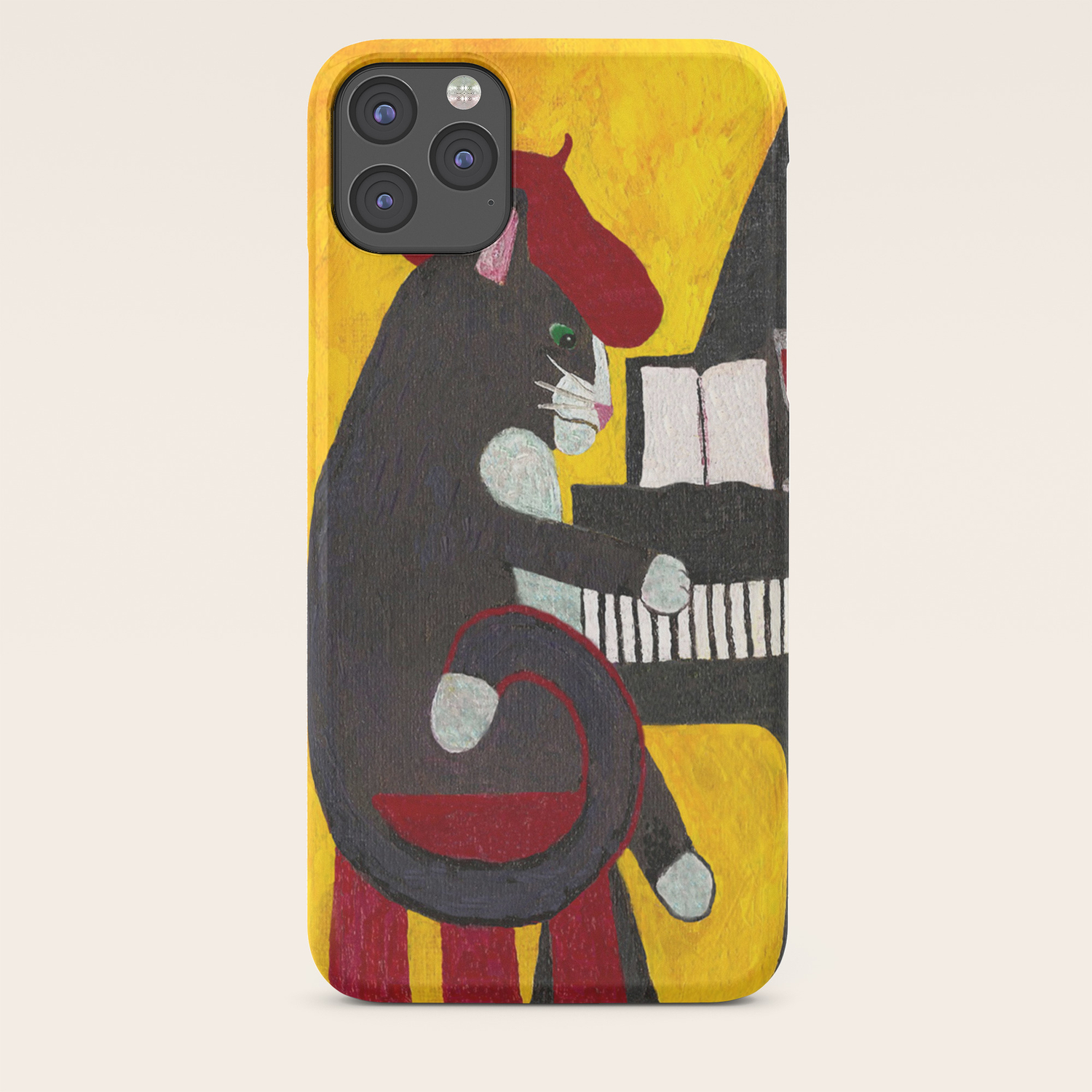 Tuxedo Cat Playing A Piano Iphone Case By Thebluecat Society6