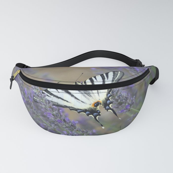 Lavender Flowers And A Beautiful Butterfly Photograph Fanny Pack
