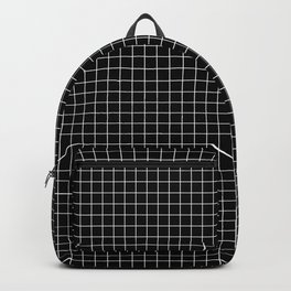 Black Grid Backpack | Square, Elegant, Fashion, Grid, Jumpercat, Board, Bloc, Dar, Curated, Graphicdesign 