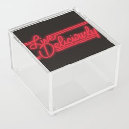 Live Deliciously Red Neon Acrylic Box