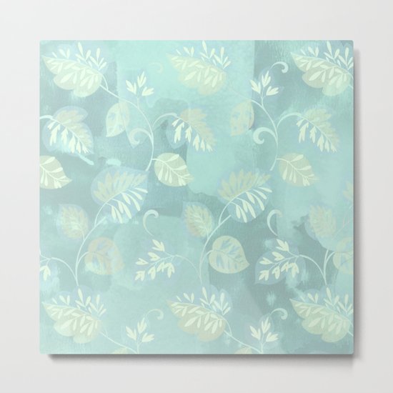 soft foliage in blue Metal Print