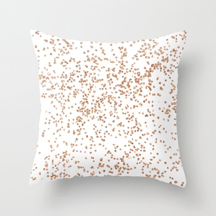 Rose Gold Glitter Confetti On Transparent Background Throw Pillow By Peggieprints Society6