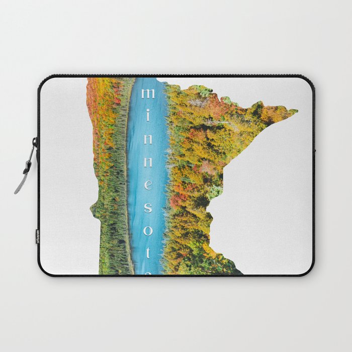 Map of Minnesota | Autumn Forest and Lake Laptop Sleeve