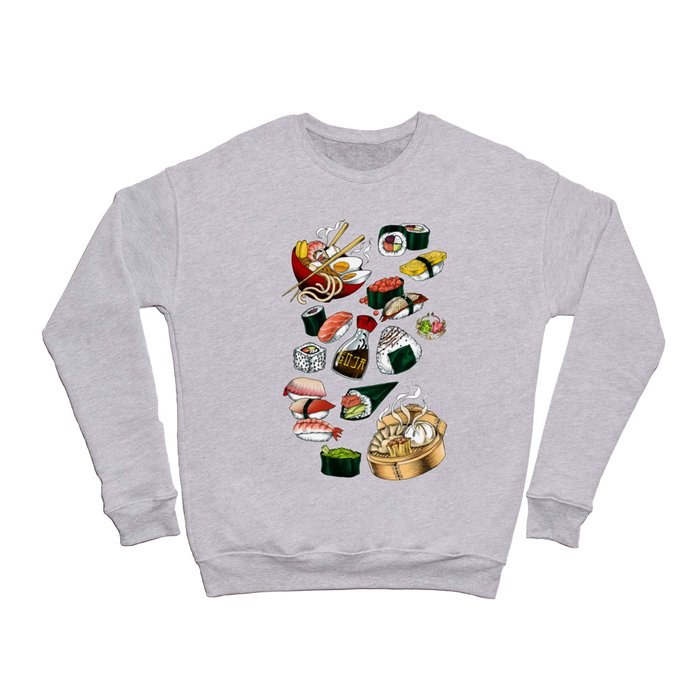 Sushi White Crewneck Sweatshirt