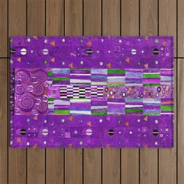 Gustav Klimt "Stoclet Frieze - design" purple Outdoor Rug