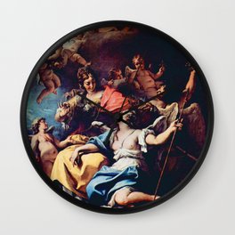 Sebastiano Ricci - Allegory of France as Minerva Trampling Ignorance and Crowning Virtue Wall Clock