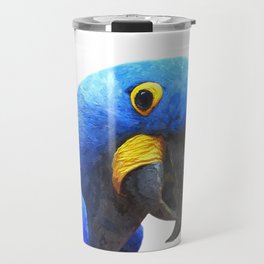 Blue Parrot Portrait Travel Mug