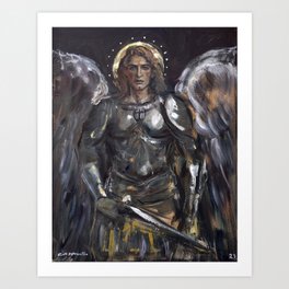 SAINT MICHAEL THE ARCHANGEL CROWNED WITH STARS Art Print