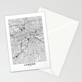 London White Map Stationery Card