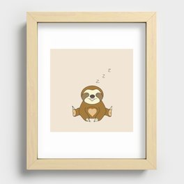 Sleepy Two-Toed Sloth Recessed Framed Print