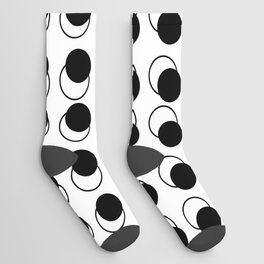 Modern Abstract Bubble Friends Black And White Socks