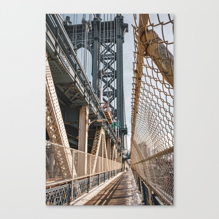 Manhattan Bridge in Winter | New York City | Travel Photography Canvas Print