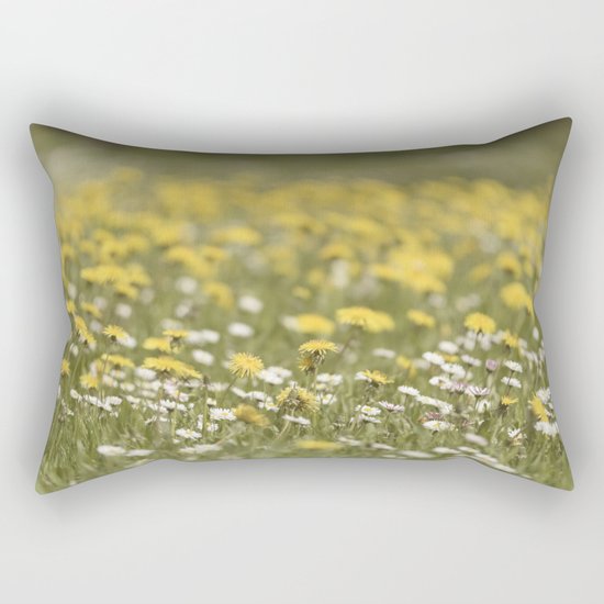 Meadow of happyness Spring flowers - Flower floral #Society6 Rectangular Pillow