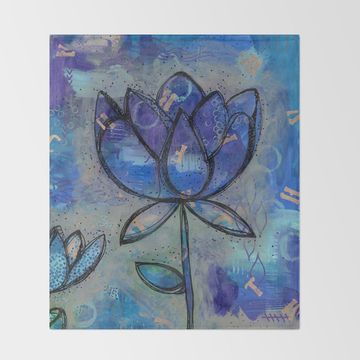 Abstract Lotus Flower Intuitive Throw Blanket By Nicolegiger Abstract Lotus Flower Intuitive Throw Blanket