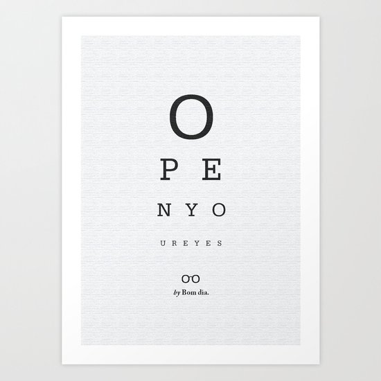 Open your eyes - Typographic Art Print