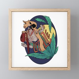 The Cat's Out of the Bag Framed Mini Art Print