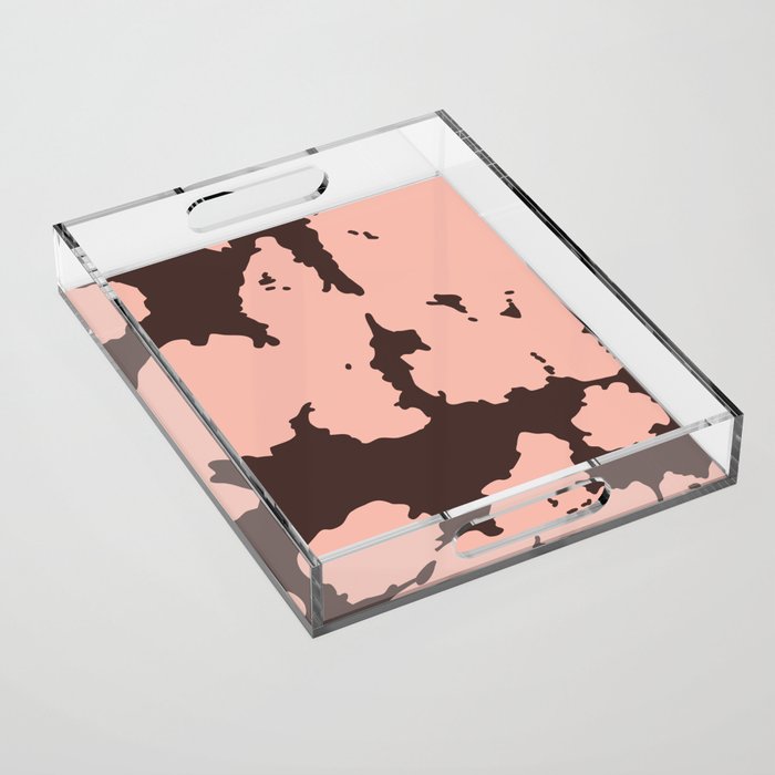 70s Howdy Cowhide in Pink and Brown Acrylic Tray