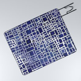 Blue Lines Pattern Picnic Blanket
