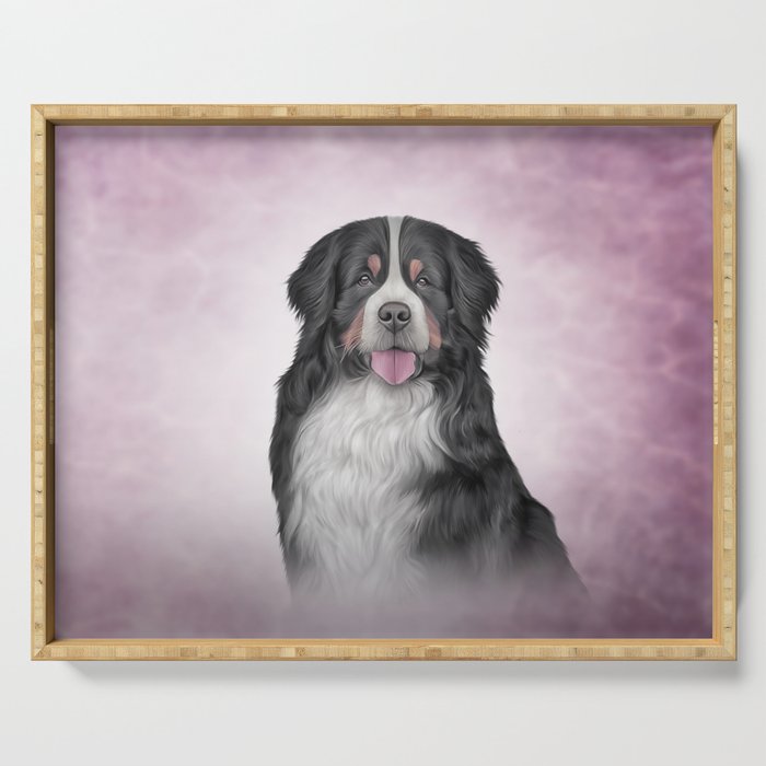 Drawing Bernese Mountain Dog Serving Tray