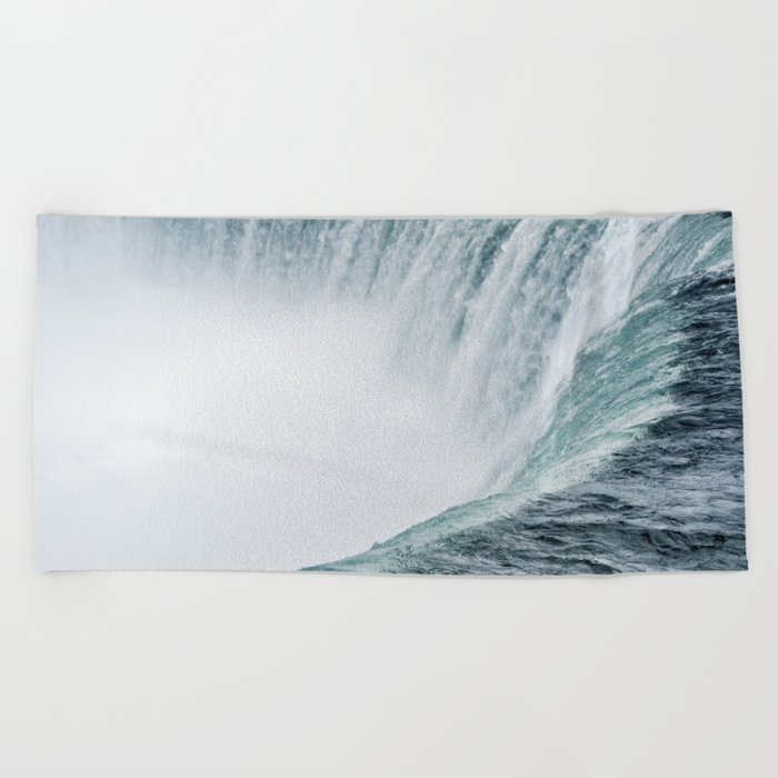 Landscape Photography Niagara Falls Waterfall Aqua Mist Fog Blue Marine Beach Towel