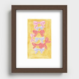 Pink red blue bows Recessed Framed Print