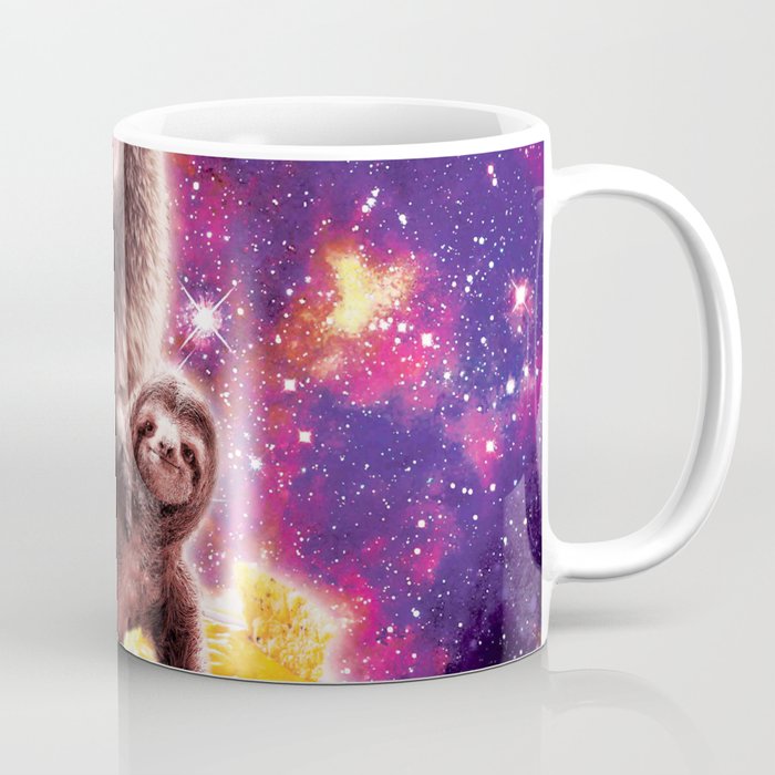 Space Cat Llama Sloth Riding Nachos Coffee Mug